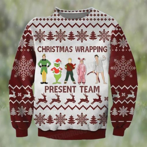 Christmas Wrapping Present Team Grinch Ugly Sweater