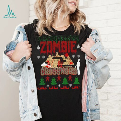 Christmas Zombie crossword game ugly shirt