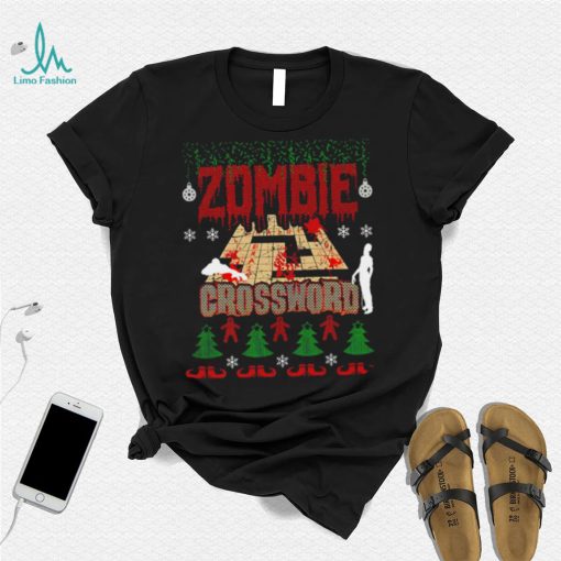 Christmas Zombie crossword game ugly shirt