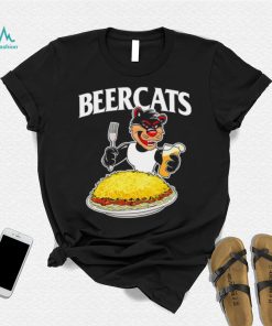 Cincinnati Bearcats mascot drink beer with spaghetti shirt