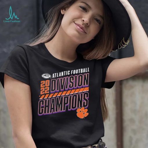 Clemson Tigers 2022 ACC Atlantic Division Football Champions Slanted Knockout T Shirt