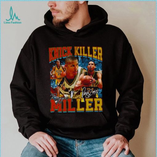 Collage Design Reggie Miller Choke Signature Basketball shirt