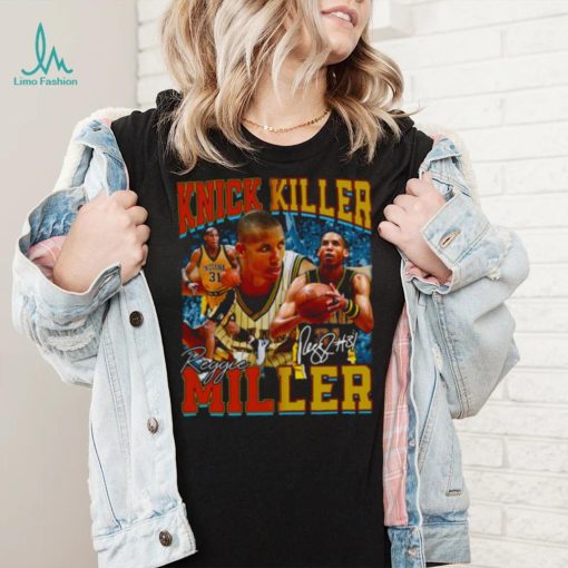 Collage Design Reggie Miller Choke Signature Basketball shirt