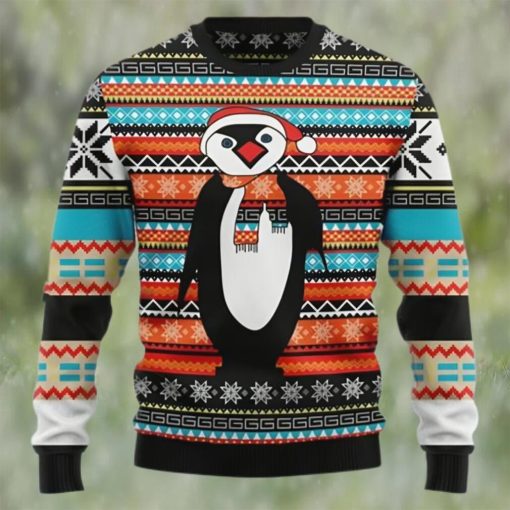 Colorful Pattern Penguin Lover Ugly Christmas Sweater