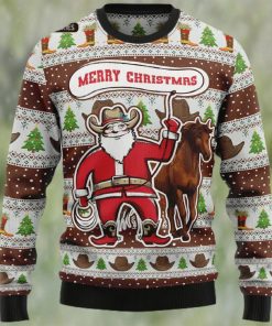 Cowboy Santa Claus Ugly Christmas Sweater Sweatshirt