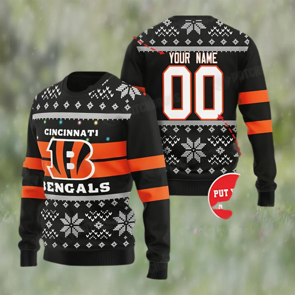 NFL Cincinnati Bengals Woolen Custom Name Ugly Christmas Sweater