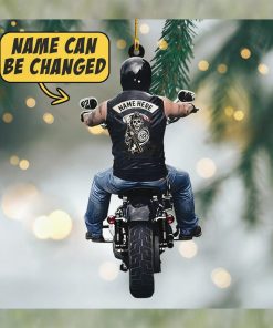 Custom Name Biker Ornament