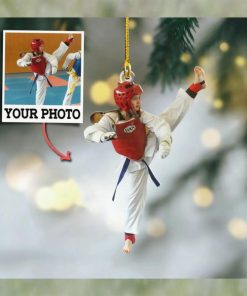 Custom Photo Ornament Gift For Karate Player   Personalized Your Photo Ornament