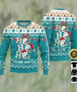 Customized Miami Dolphins Ugly Christmas Sweater, Faux Wool Sweater, National Football League, Gifts For Fans Football Nfl, Football 3D Ugly Sweater, Merry Xmas – Prinvity