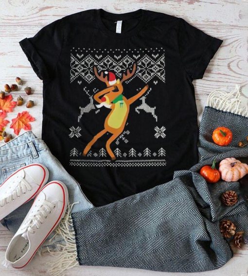 Dabbing Reindeer Ugly T Shirt Christmas Gift