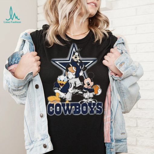 Dallas Cowboys Mickey Mouse Donald Duck Goofy Baseball Shirt