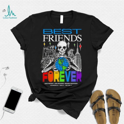 Dave Portnoy Josh Richards Brianna Chickenfry Best Friends Forever skeleton colorful shirt