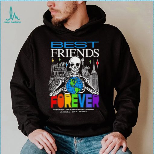 Dave Portnoy Josh Richards Brianna Chickenfry Best Friends Forever skeleton colorful shirt