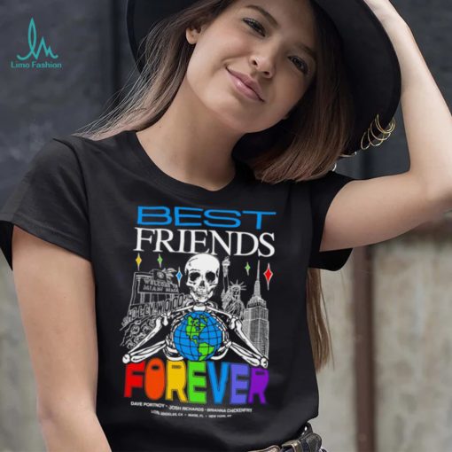 Dave Portnoy Josh Richards Brianna Chickenfry Best Friends Forever skeleton colorful shirt