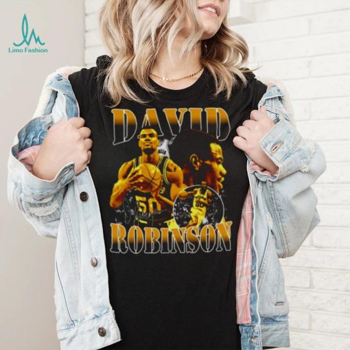 David Robinson Basketball Yellow Design 90s shirt