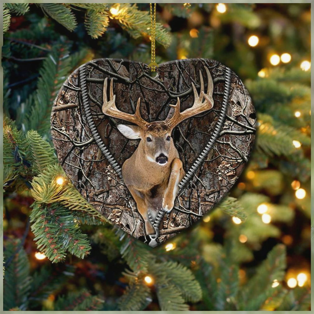 Deer With Zipper Heart Ornament