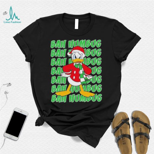 Disney Donald Duck Bah Humbug Christmas Text Stack Shirt