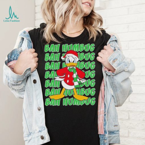 Disney Donald Duck Bah Humbug Christmas Text Stack Shirt