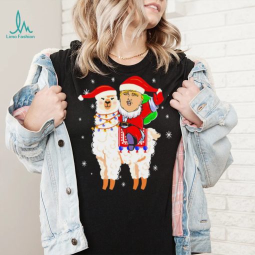 Donald Trump riding llama Christmas 2022 shirt