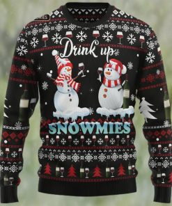 Drink up Wine Snowmies Ugly Christmas Sweater, Xmas Sweatshirt