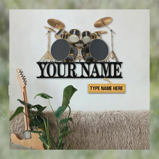 Drum Kit Personalized Shaped Metal Sign