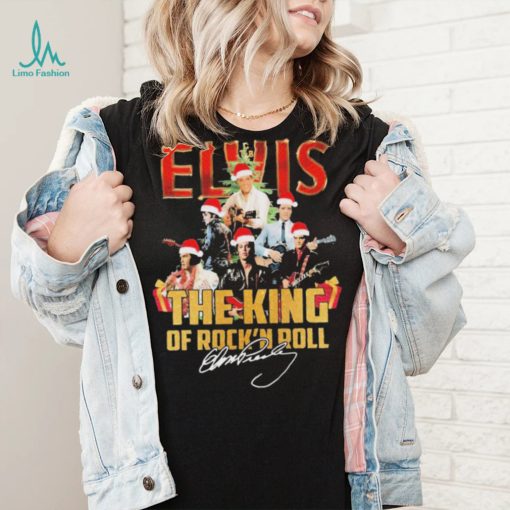 Elvis Presley Santa Hat The King Of Rock N Roll Christmas Signatures Shirt