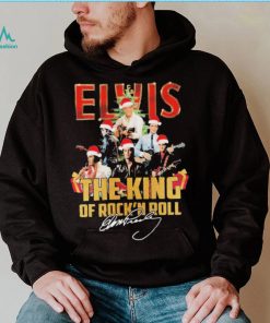 Elvis Presley Santa Hat The King Of Rock N Roll Christmas Signatures Shirt