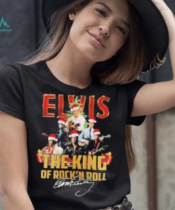 Elvis Presley Santa Hat The King Of Rock N Roll Christmas Signatures Shirt