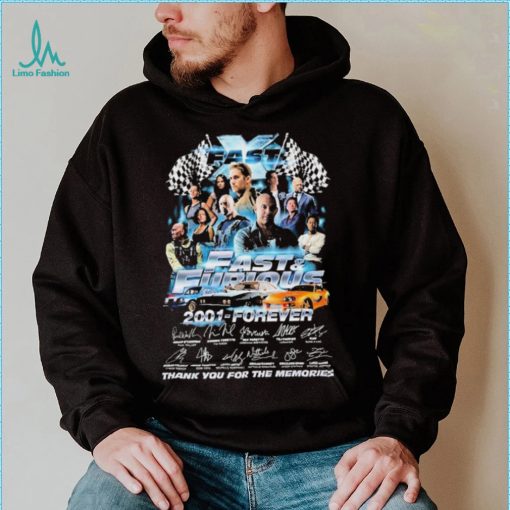 Fast & Furious 2001 – Forever Signatures Thank You For The Memories Shirt