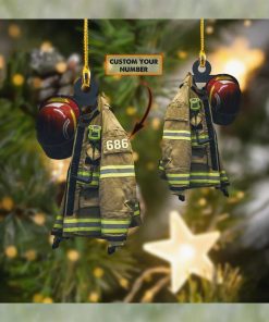 Firefighter Shaped Ornament (Lieutenant   Red Helmet)