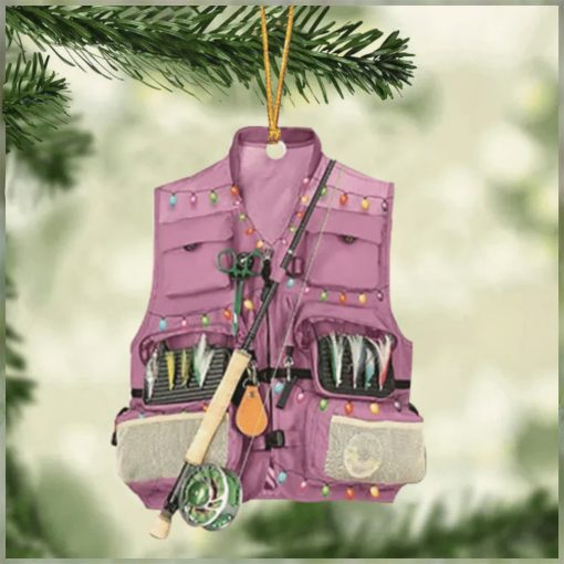 Fishing Vest With Christmas Light Ornament For Fishing Lovers 3