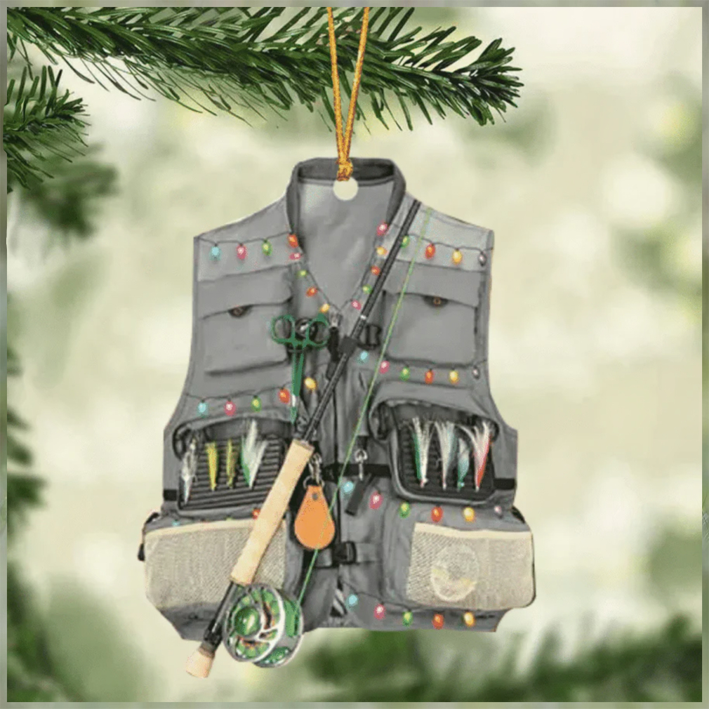 Fishing Vest With Christmas Light Ornament For Fishing Lovers 5