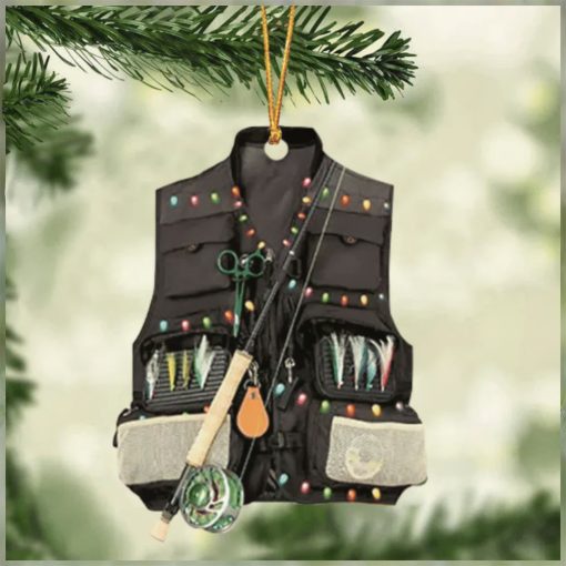 Fishing Vest With Christmas Light Ornament For Fishing Lovers 7
