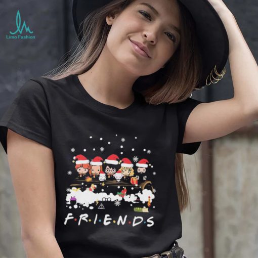 Friends Harry Potter Chibi Santa Hat Tv Show Merry Christmas Shirt
