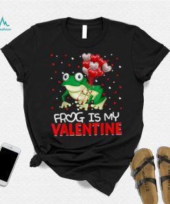 Frog Is My Valentine Hearts Love Frog Valentines Day Shirt