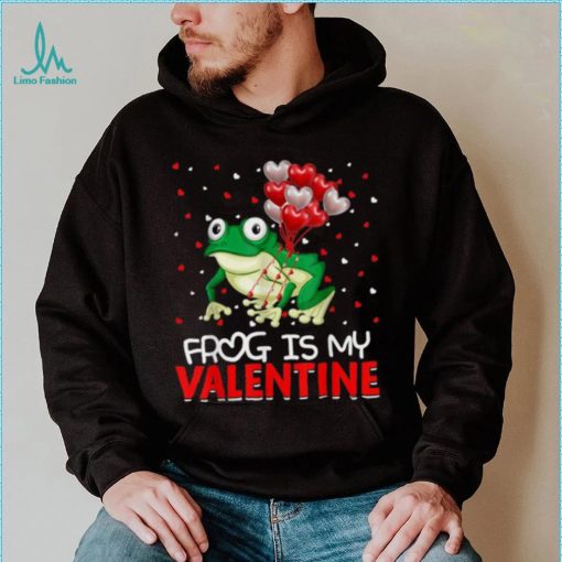 Frog Is My Valentine Hearts Love Frog Valentines Day Shirt