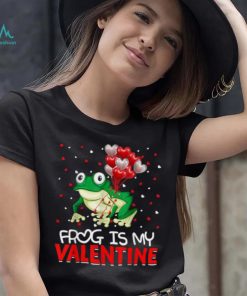 Frog Is My Valentine Hearts Love Frog Valentines Day Shirt