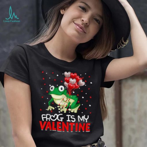 Frog Is My Valentine Hearts Love Frog Valentines Day Shirt