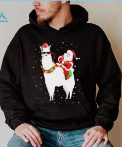 Funny Christmas Santa Claus Riding Llama Xmas Pajama Gifts Shirt