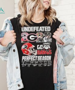 Georgia Bulldogs Undefeated 2022 Go Dawgs Perfect Season Signatures Shirt