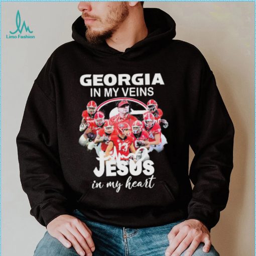 Georgia Football 2022 In My Veins Jesus In My Hearts Signatures Shirt
