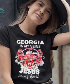Georgia Football 2022 In My Veins Jesus In My Hearts Signatures Shirt