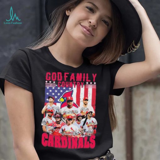 God Family Country St Louis Cardinals Baseball American Flag Signatures Shirt