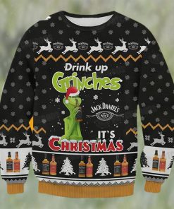 Grinch Drink Up Ugly Christmas Sweater 3D Funny Gift