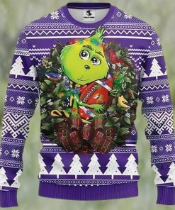 Grinch Hug Minnesota Vikings Ugly Christmas Sweater Funny Gift