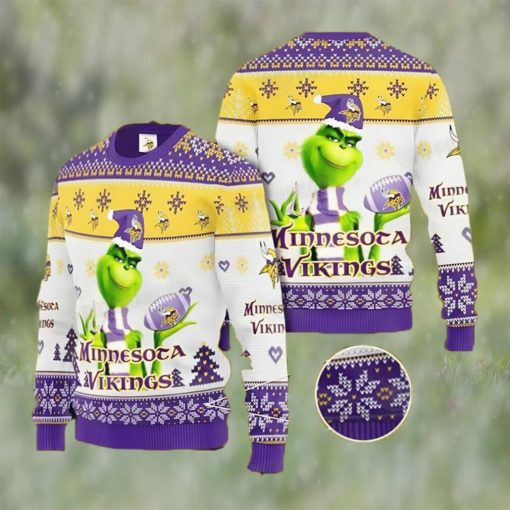 Grinch Knit Minnesota Vikings Ugly Sweater Christmas Gift