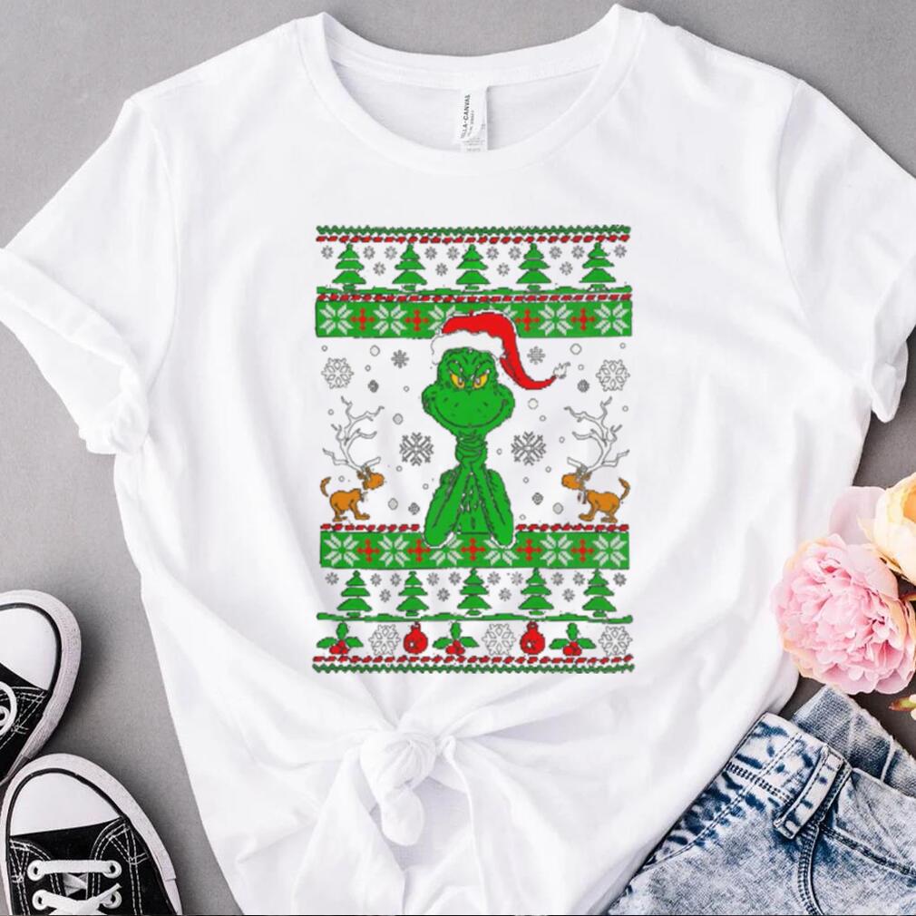 Grinch Santa Hat Christmas Shirt, Max Dog Reindeer
