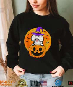 Halloween Poodle Dog Witch Hat Jackolantern Pumpkin T Shirt1