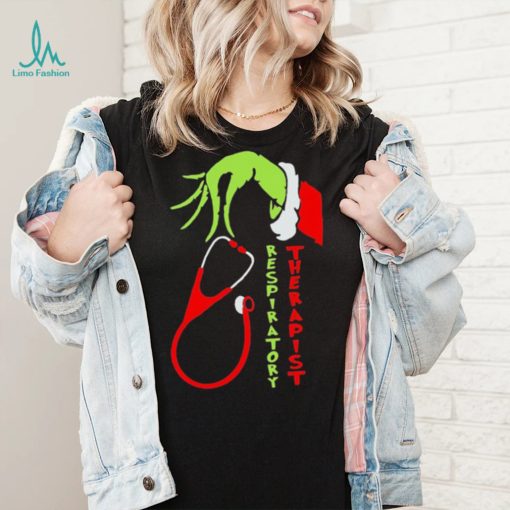 Hand Grinch Hand Respiratory Therapist Shirt