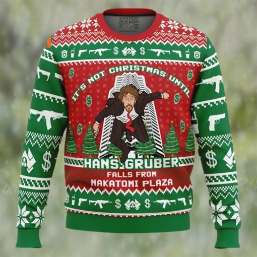 Hans Gruber Fall Nakatomi Plaza Die Hard Ugly Christmas Sweater